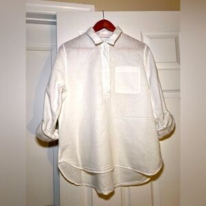 Lucy & Laurel Long Sleeve Linen Blend Tunic Blouse / Top